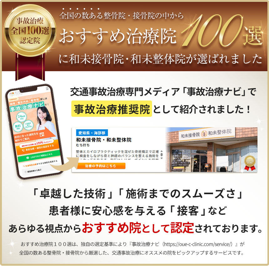 事故治療全国100選認定院